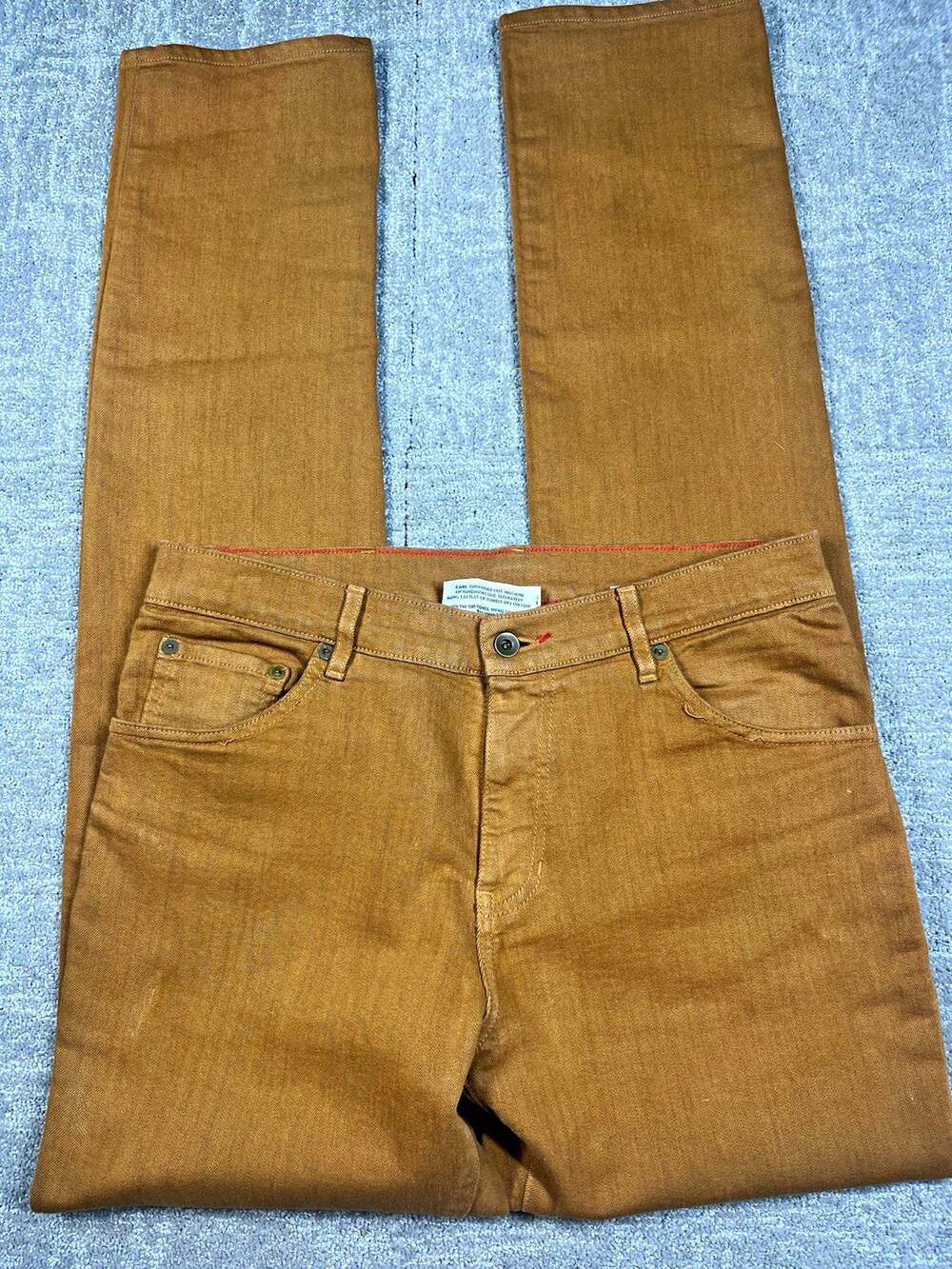 Raleigh Denim Martin Brown Slim Straight Leg Medium Wash Cotton Jeans 32